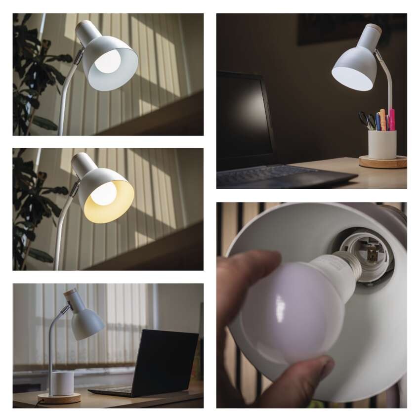 Stolní lampa POPPY na žárovku E27, bílá