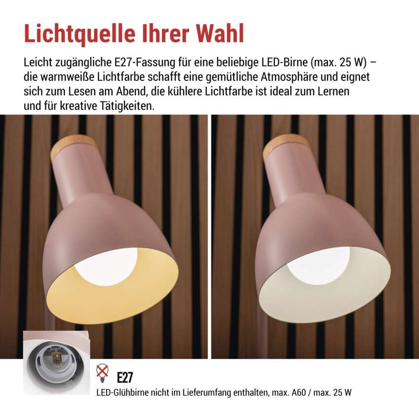 Schreibtischlampe POPPY, rosa