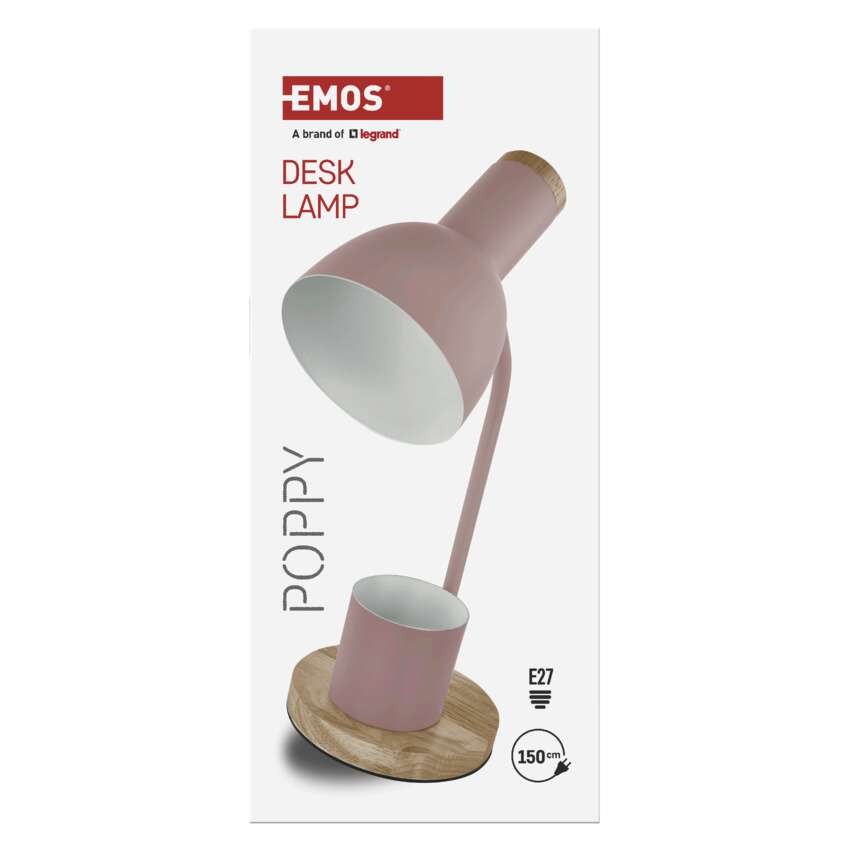 Laualamp POPPY, E27 lambipesaga, roosa