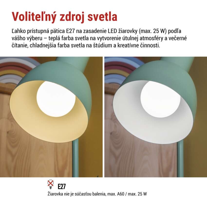 Stolná lampa POPPY, zelená
