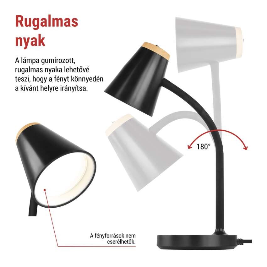 EMOS Tara LED asztali lámpa, fekete