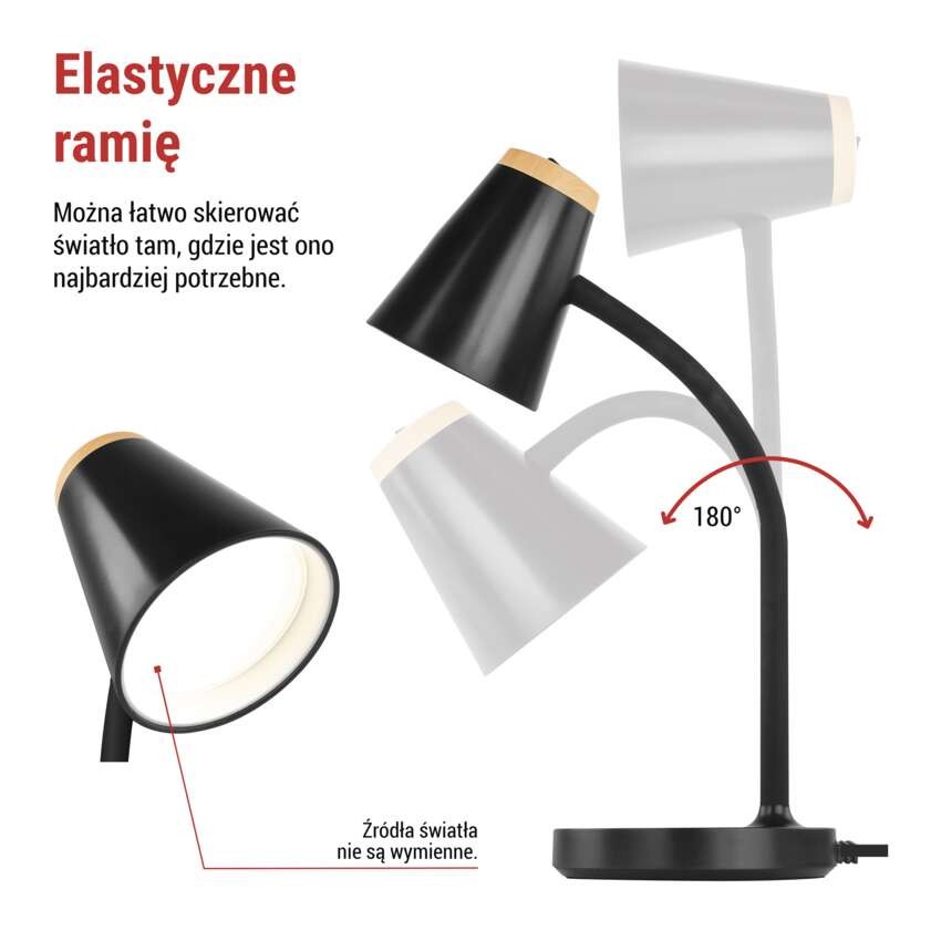 Lampa stołowa LED TARA, czarna