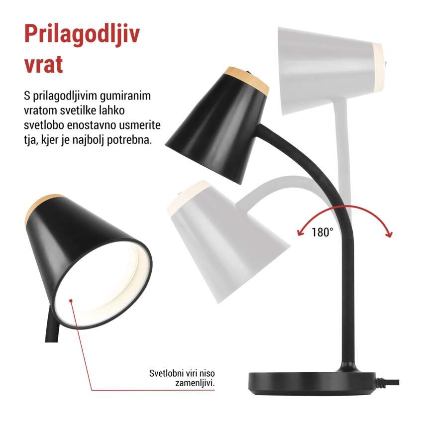 Namizna LED svetilka TARA črna