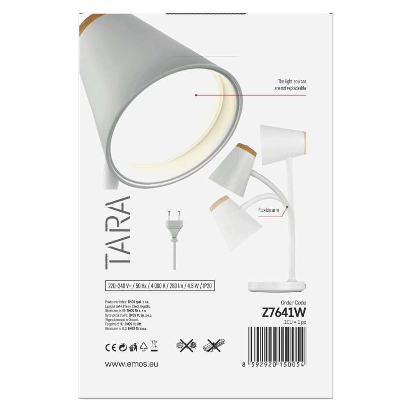 Lampa stołowa LED TARA, biała