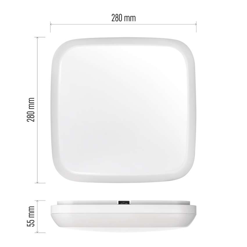 LED Deckenleuchte Dori, eckig, weiss 24W neutralweiss, IP54