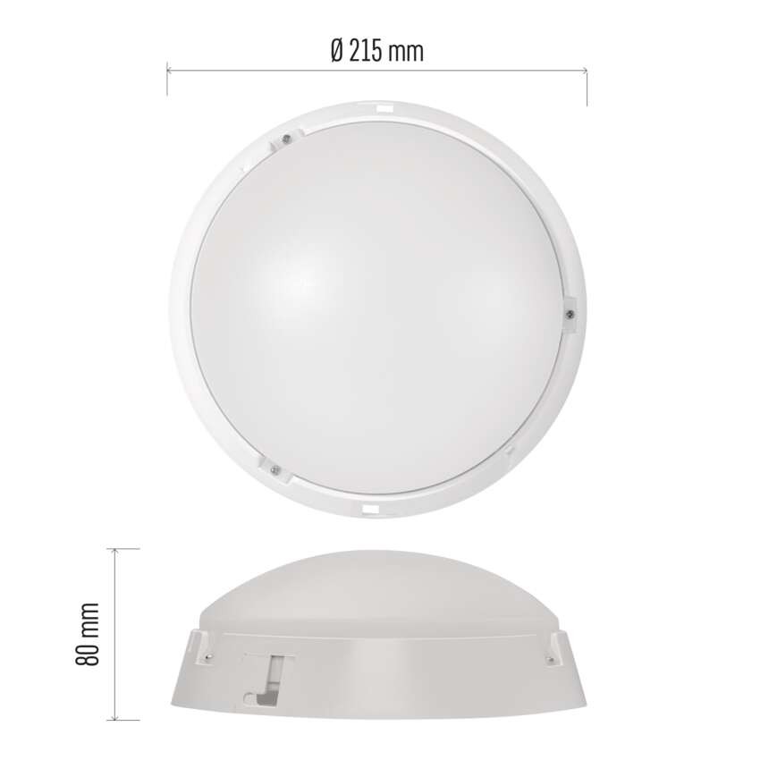 LED Deckenleuchte, rund, schwarz/weiss 14W warmweiss