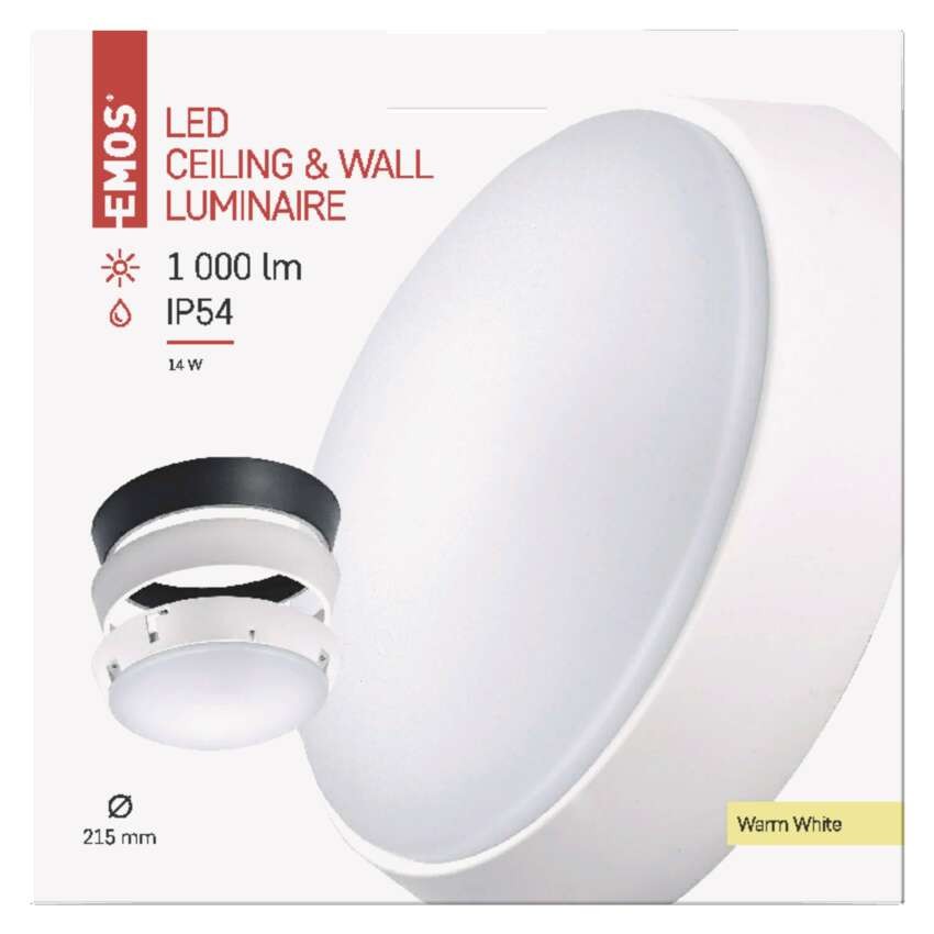 LED Deckenleuchte, rund, schwarz/weiss 14W warmweiss