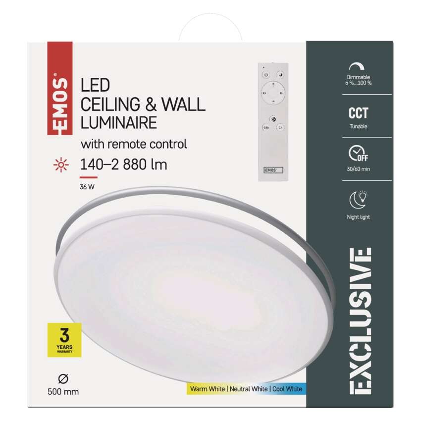 LED prisadené svietidlo ALVI, kruhové 36W, stmiev.so zmenou CCT