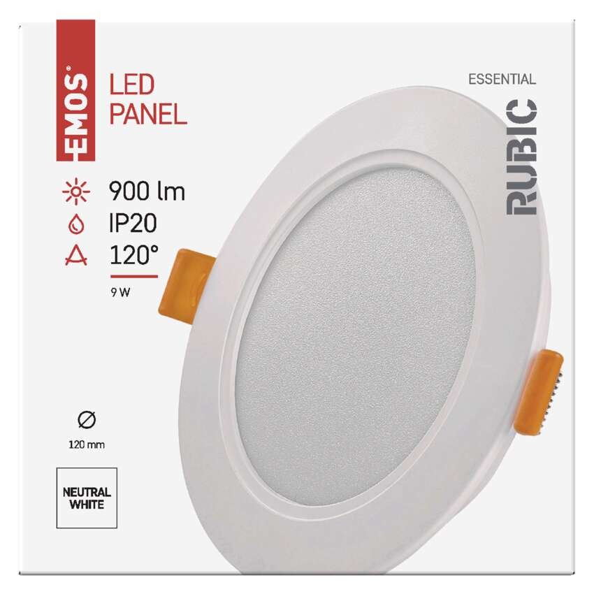LED-Einbauleuchte RUBIC, rund, weiß, 9W, neutralweiß