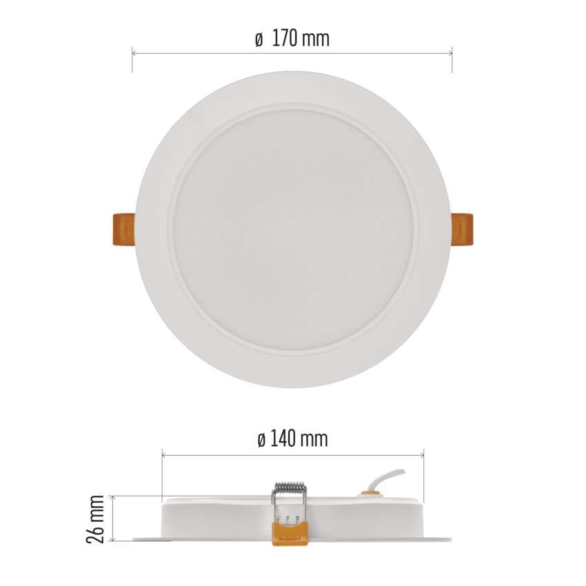 LED-Einbauleuchte RUBIC, rund, weiß, 18W, neutralweiß