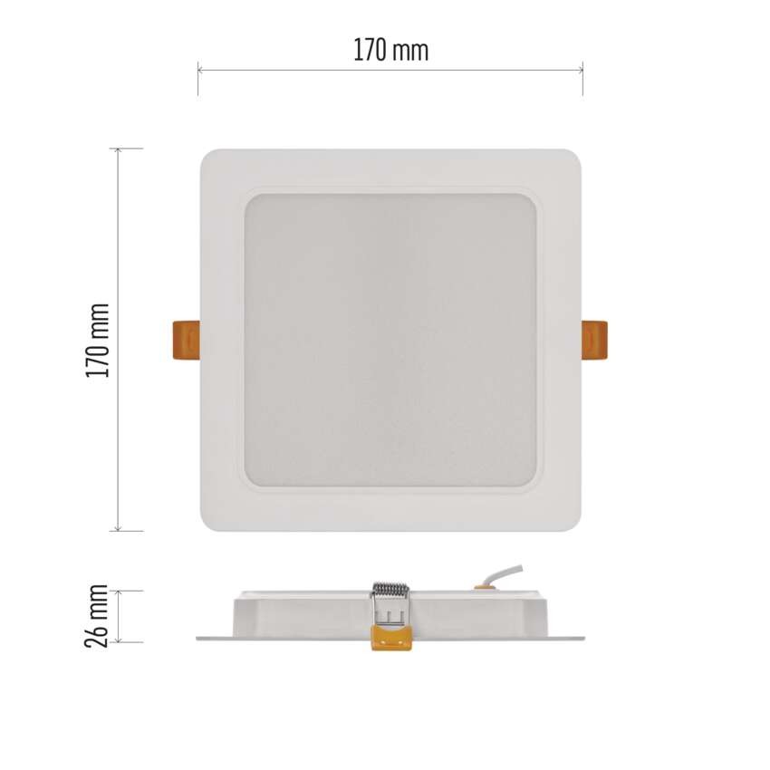 LED-Einbauleuchte RUBIC, quadratisch, weiß, 18W, neutralweiß