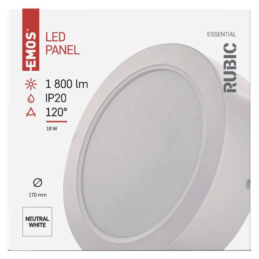 LED svítidlo RUBIC 17 cm, 18 W, neutrální bílá
