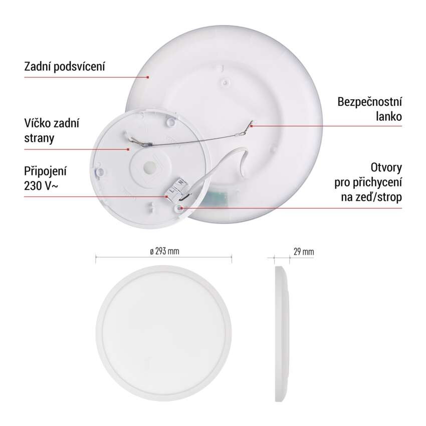 LED přisazené svítidlo FLORI kruhové, bílé, 18W, neutrální bílá