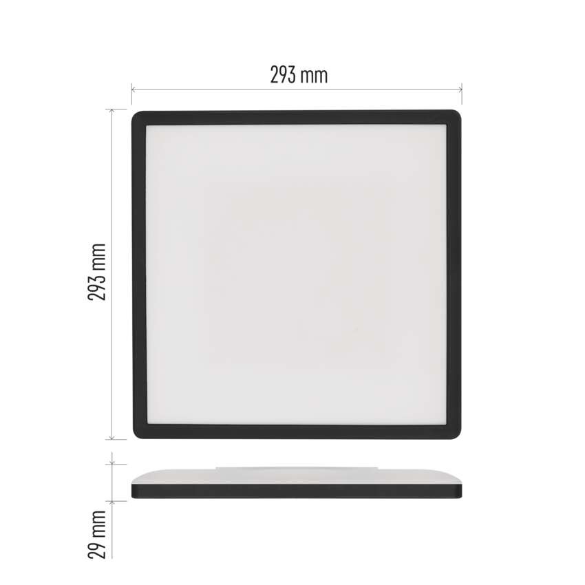 LED-Anbauleuchte FLORI quadrat, schwarz, 18W, neutralweiß