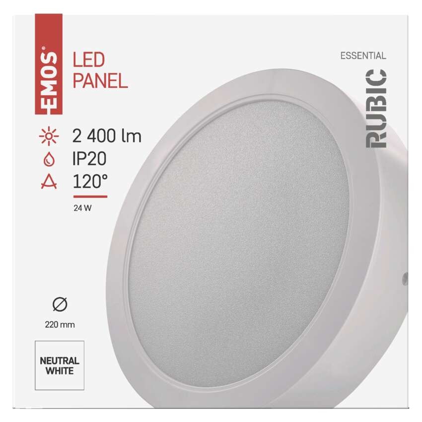 LED-Anbauleuchte RUBIC, rund, weiß, 24W, neutralweiß