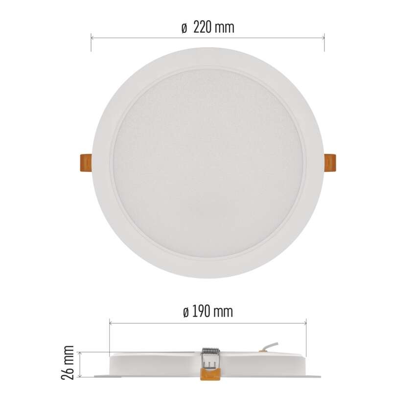 LED podhledové svítidlo RUBIC 22 cm, 24 W, neutrální bílá