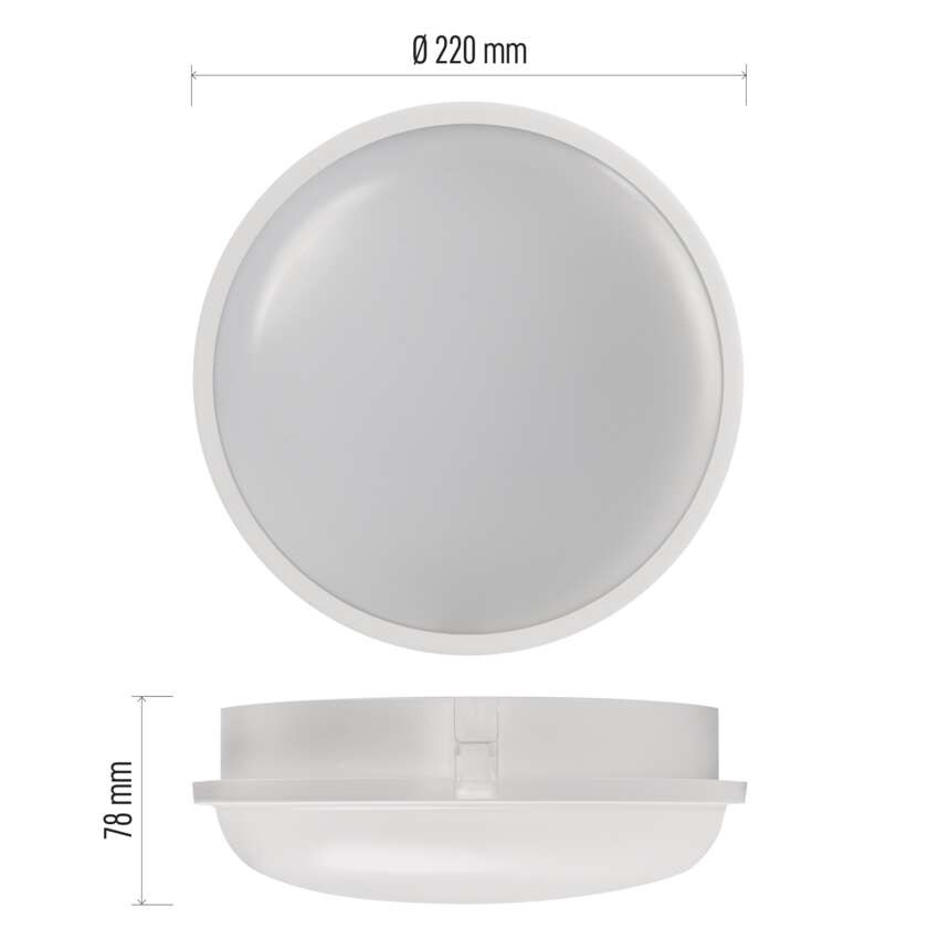 LED Wandleuchte, rund, weiss 20W neutralweiss, IP65