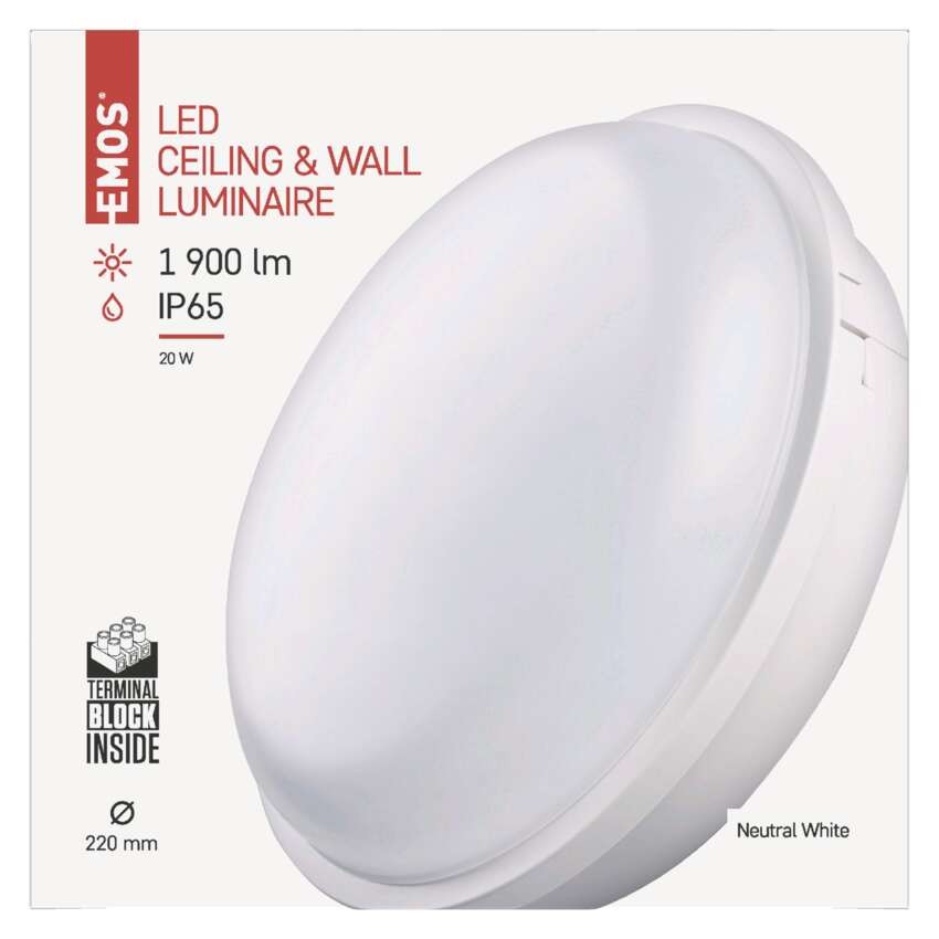 LED Wandleuchte, rund, weiss 20W neutralweiss, IP65
