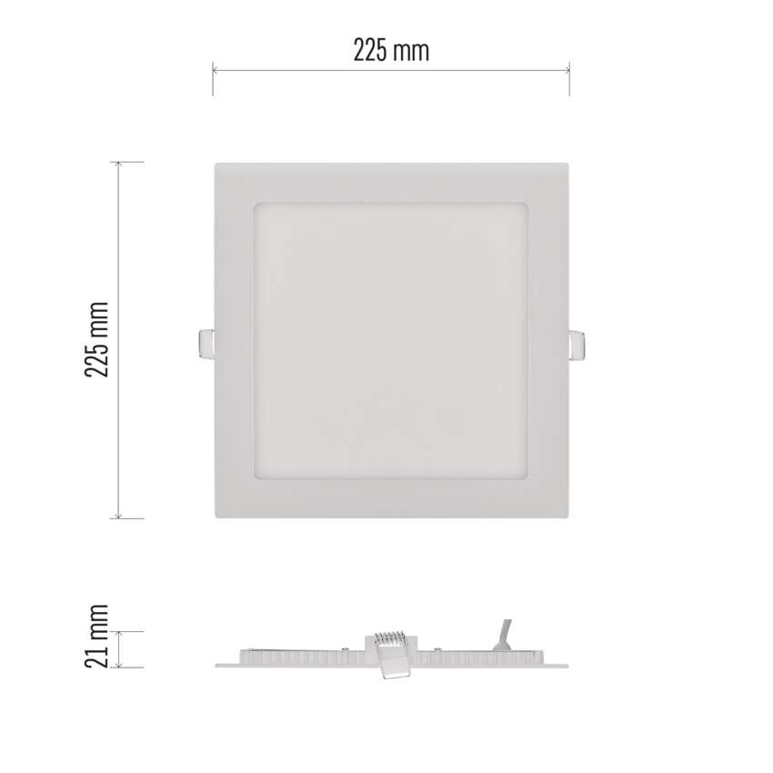 LED-Einbauleuchte NEXXO, quadratisch, weiß, 18W, warmweiß