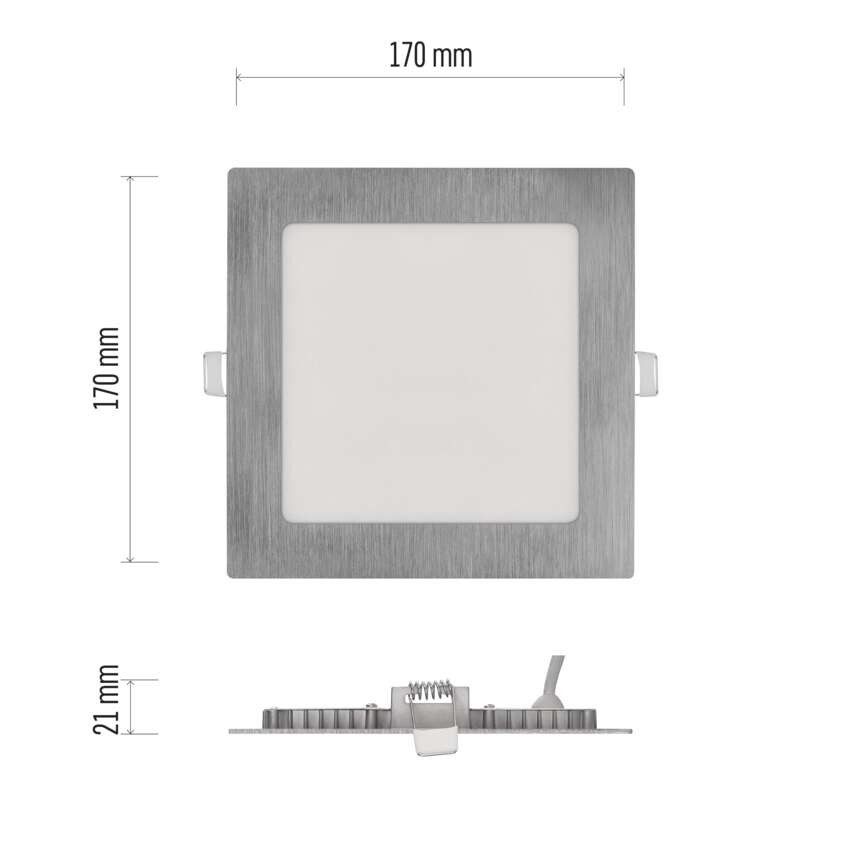 LED-Einbauleuchte NEXXO, quadratisch, silber, 12,5W, mit Change CCT