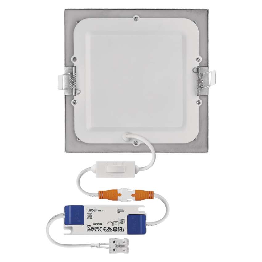LED-Einbauleuchte NEXXO, quadratisch, silber, 12,5W, mit Change CCT