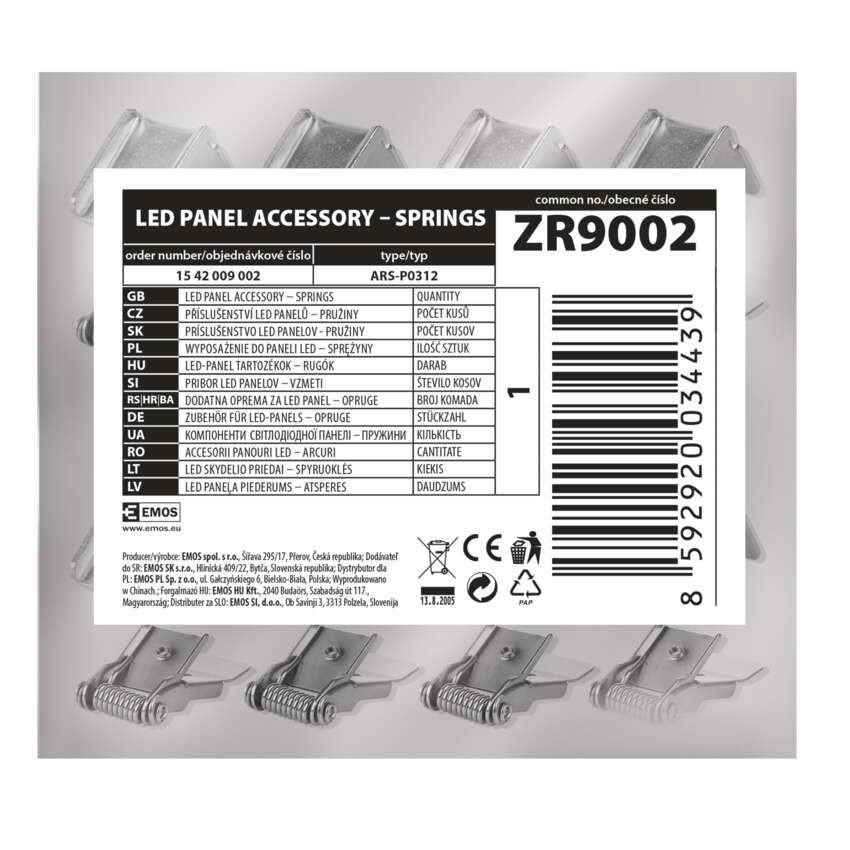 6 Springfedern für LED Panel 120×30cm