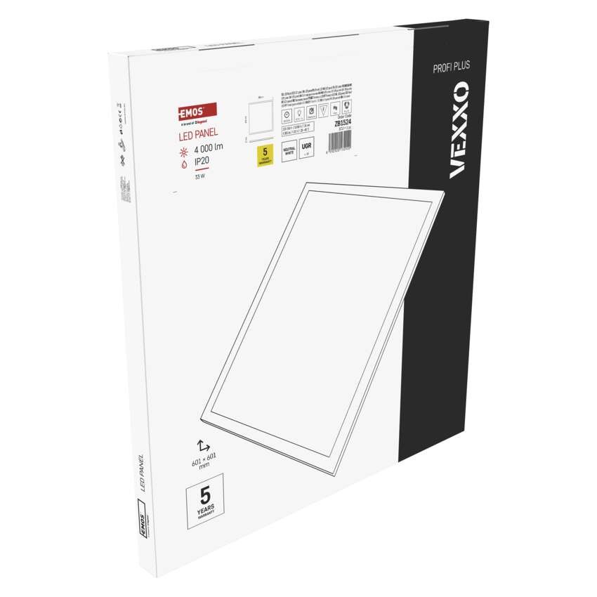 LED panel VEXXO 60 x 60 cm / 37 mm, 33 W, 4 100 lm, přisazený, neutrální bílá, IP20 UGR