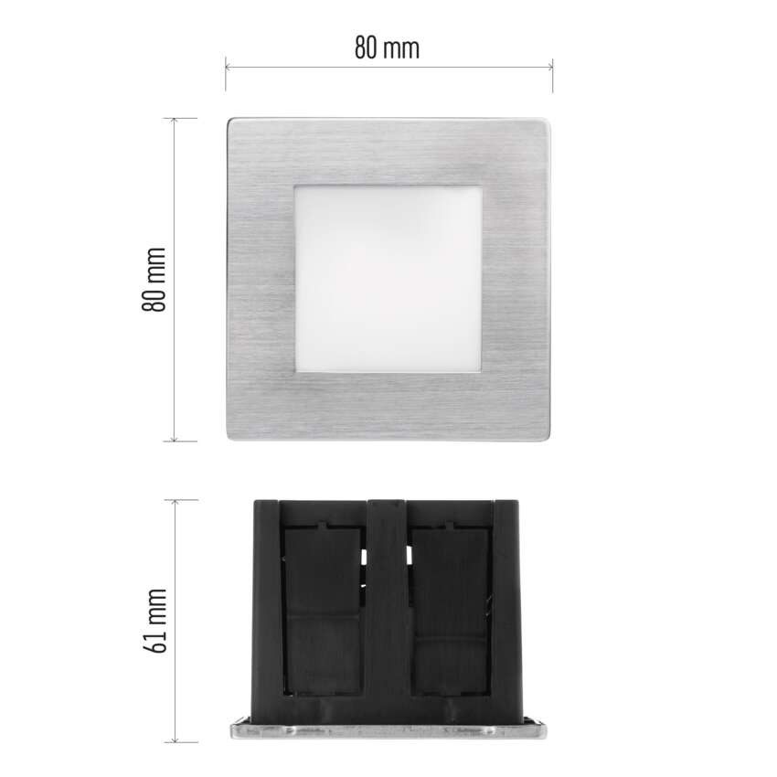 Orientacijsko LED svetilo AMAL, vgradno, kvadratno, 2W IP65, toplo bela