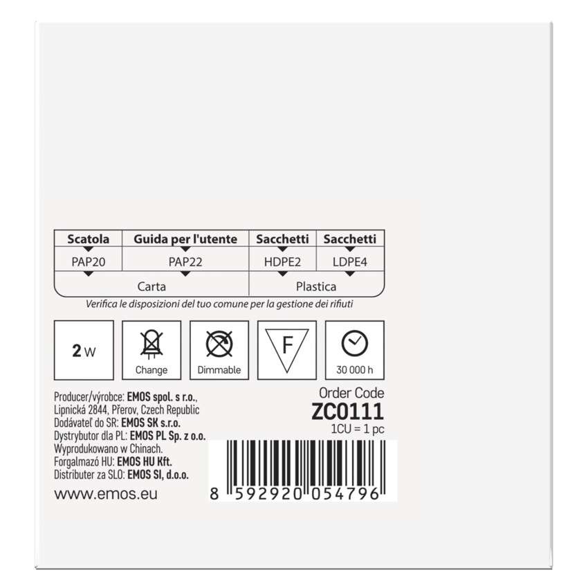 LED Treppenlicht – Einbauleuchte 80×80 2W neut. weiss IP65