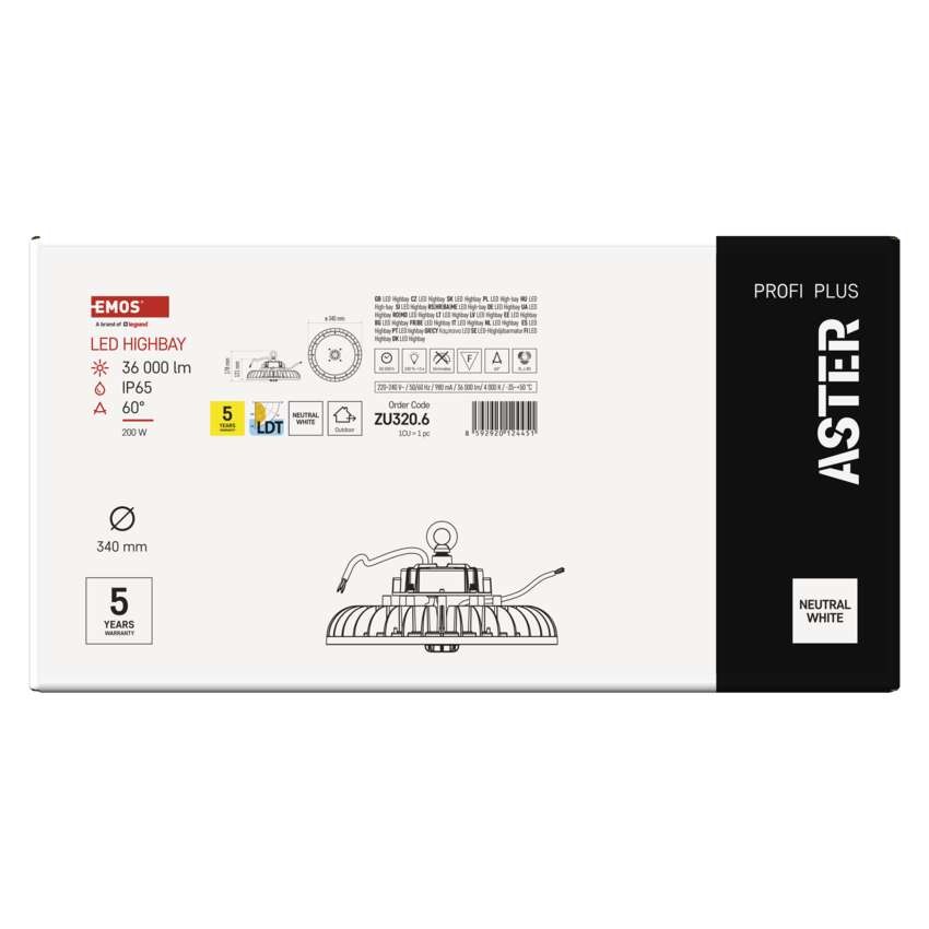 LED průmyslové závěsné svítidlo HIGHBAY ASTER 60° 200W