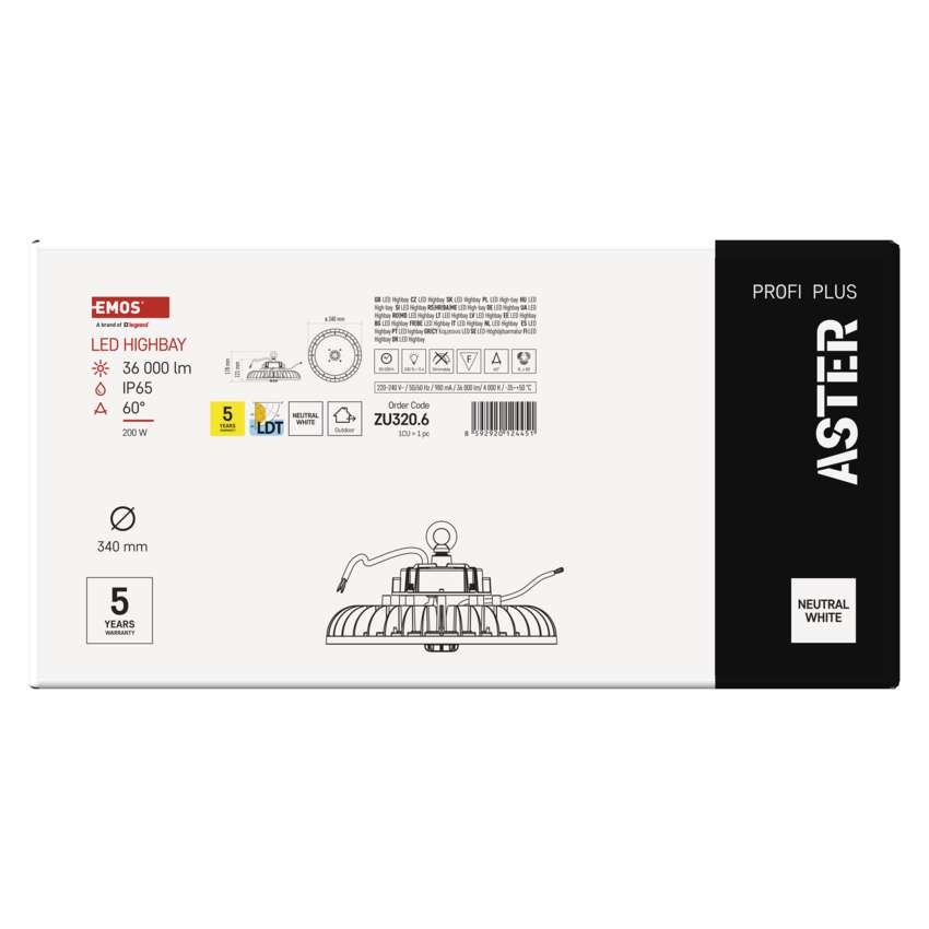 High Bay ASTER LED industrijsko svetilo, 200W, 90°