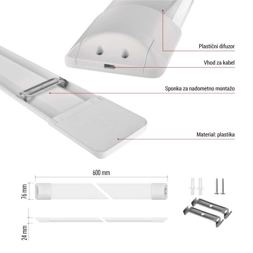 LED linearno svetilo MINO, 20W, nevtralno bela