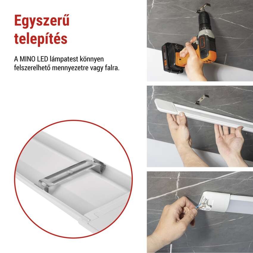 LED lineáris lámpatest MINO 40W, semleges fehér
