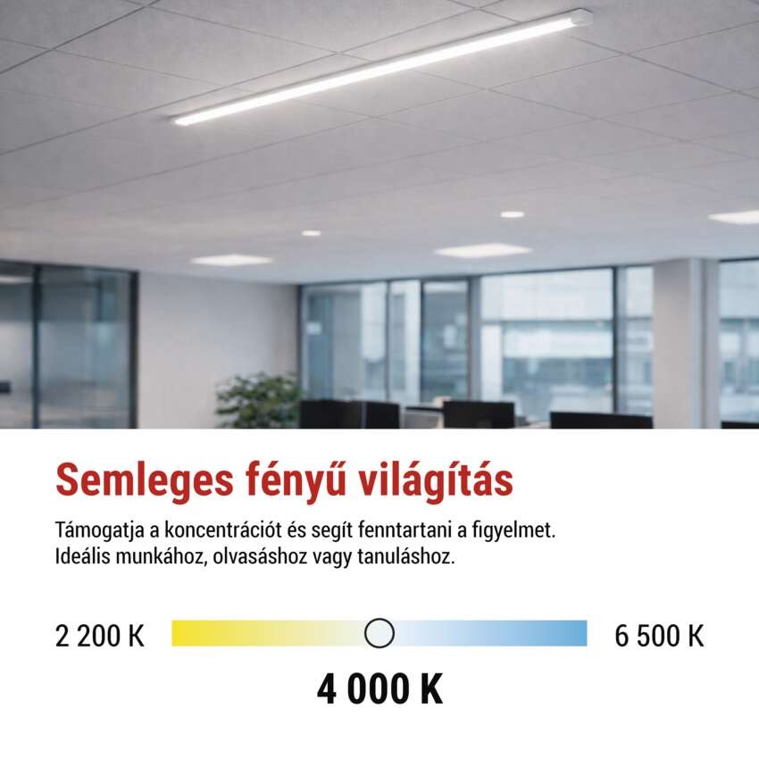 LED lineáris lámpatest MINO 40W, semleges fehér