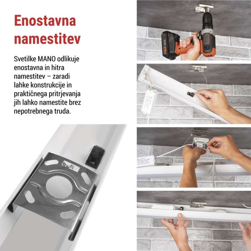 LED linearno svetilo MANO, 40W, nevtralno bela