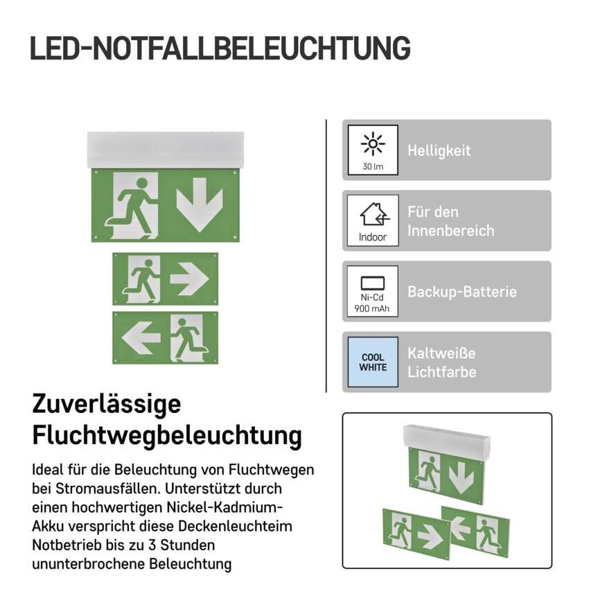 LED-Notleuchte 3W 3H MT