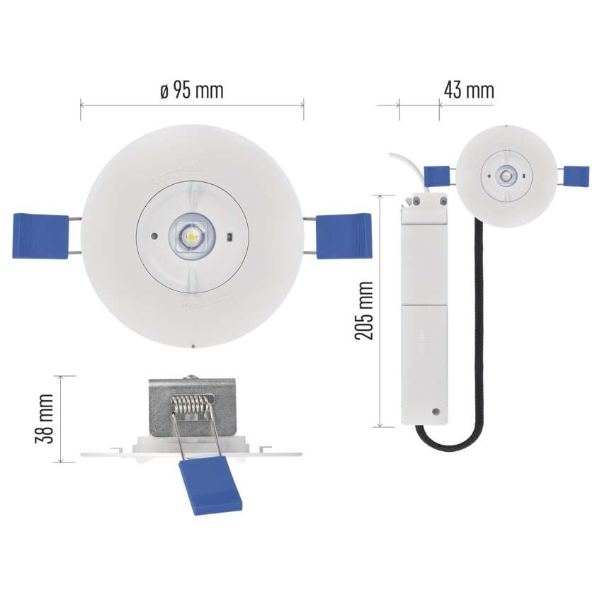 LED-Notleuchte 2W 300lm 3H