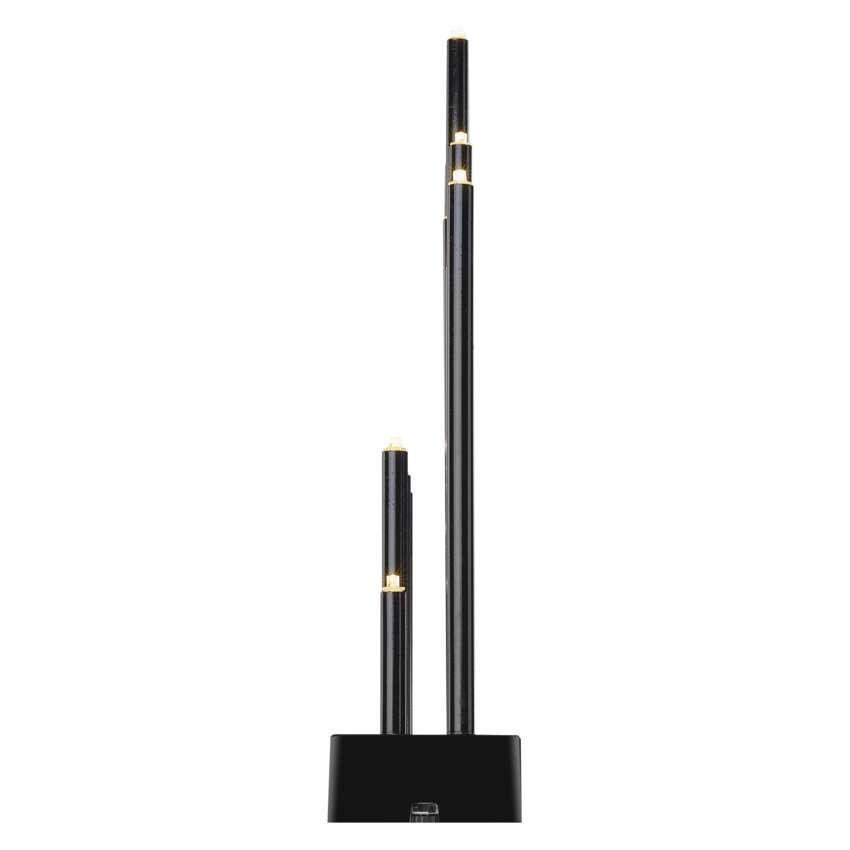 LED Kerzenhalter schwarz, 27,5 cm, 3x AA, Innen, warmweiss, Timer