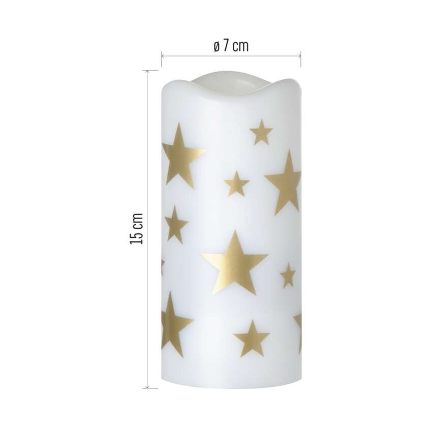 LED božični projektor – zvezdice, 3x AAA, notranji, topla bela