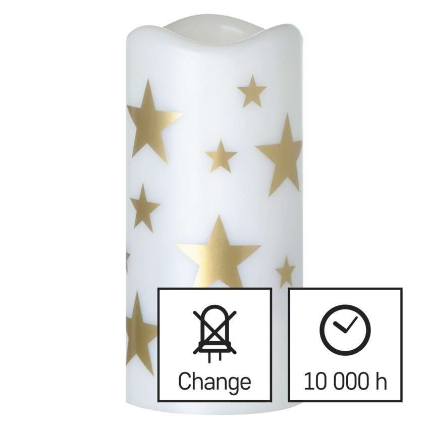 LED božični projektor – zvezdice, 3x AAA, notranji, topla bela