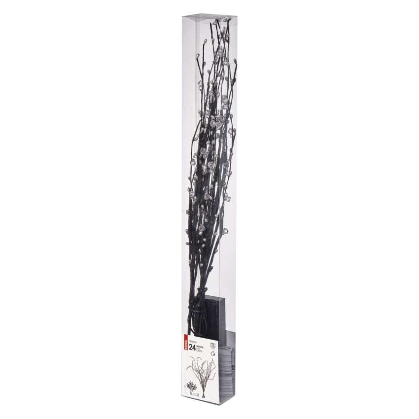 Dekoracje - 24 LED gałązki z perełkami 60 cm 3x AA, ciepła biel, IP20, timer /kpl. 3 szt