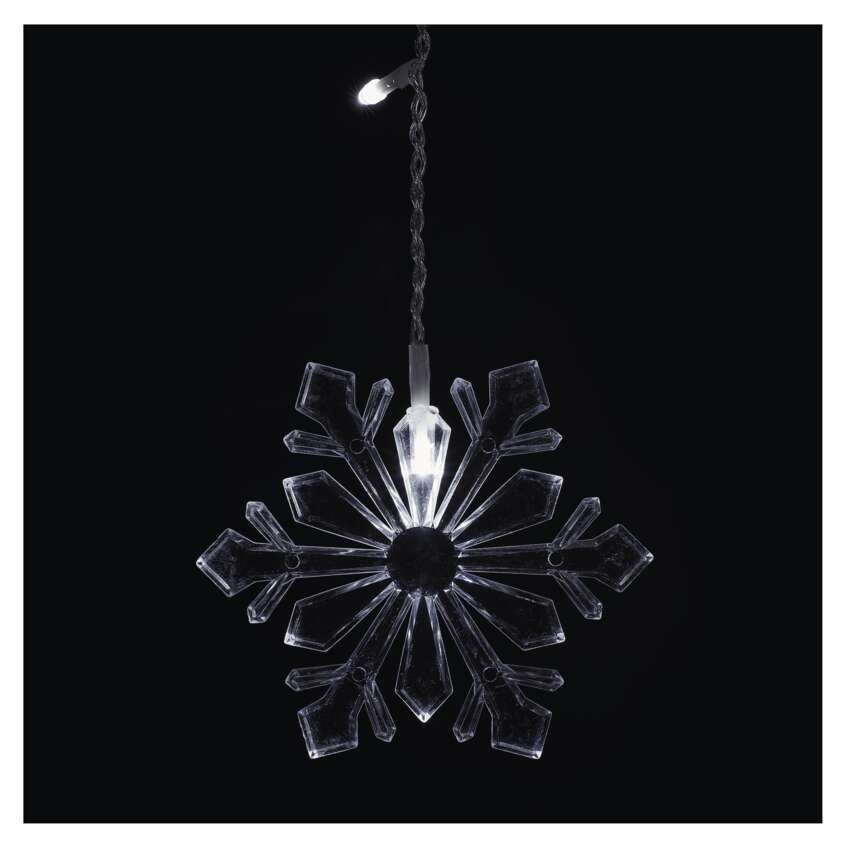 LED karácsonyi fényfüggöny – hópelyhek, 135x50 cm,  beltéri, hideg fehér