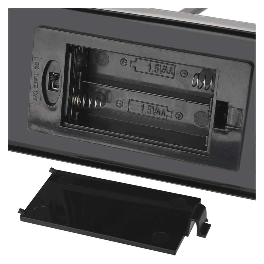 LED Leuchter Metall schwarz, 40 cm, 2x AA, Innen, warm-weiß