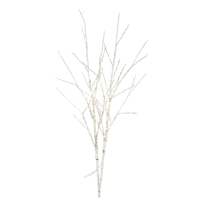 LED dekoracija - 2x brezove veje, 60 cm, 3x AA, zunanja in notranja, toplo bela, časovnik