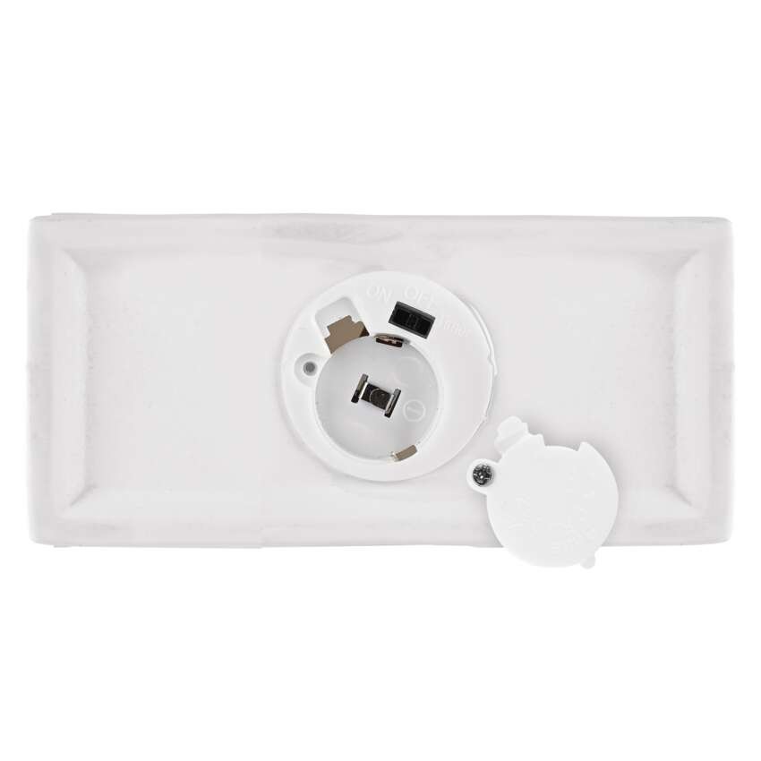 LED kerámia házikó, 18 cm, 1x CR2032, beltéri, meleg fehér, időzítő