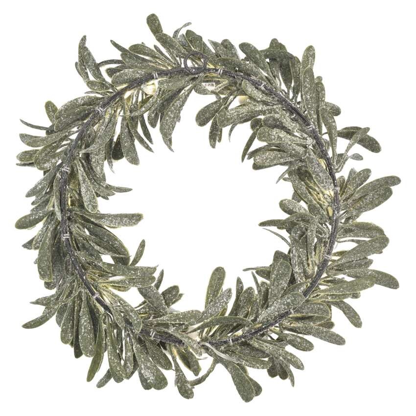 LED Deko –  Adventskranz mistel, 3x AA, warmweiß, Zeitschaltuhr