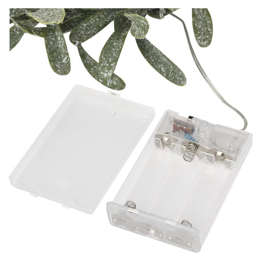 LED Deko –  Adventskranz mistel, 3x AA, warmweiß, Zeitschaltuhr
