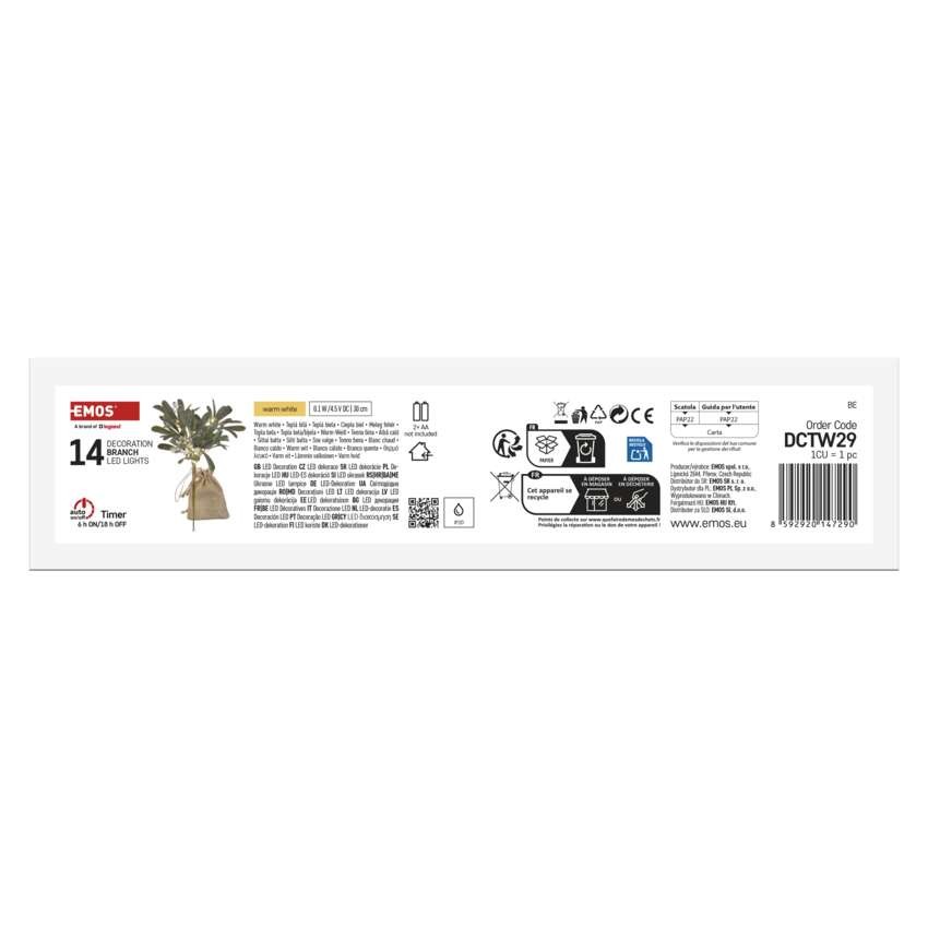 LED Deko – mistelzweig, 2x AA, warmweiß, Zeitschaltuhr