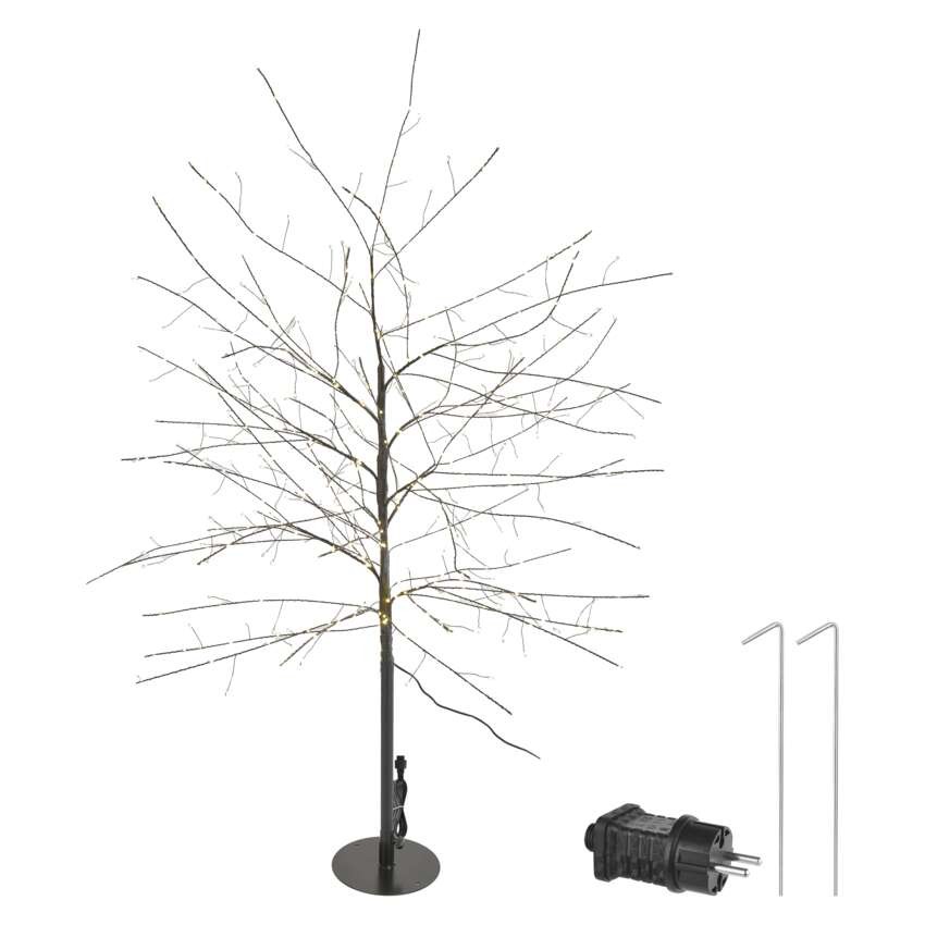 LED svetlobno drevo, 120 cm, za zunanjo in notranjo uporabo, toplo bela barva, časovnik