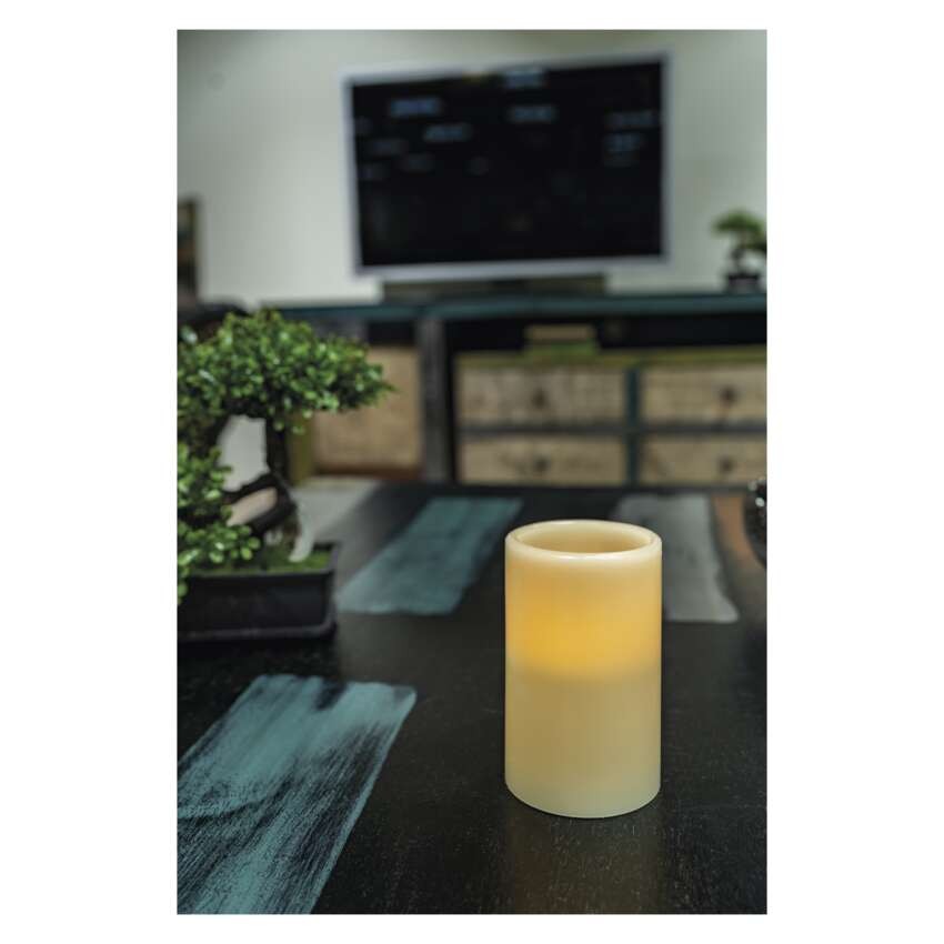 LED dekorace – vosková svíčka, 12,5 cm, 3x AAA, vnitřní, vintage, časovač